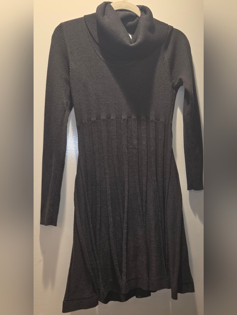 Calvin Klein Dark Gray Long Sleeve Cowl Neck  Dress